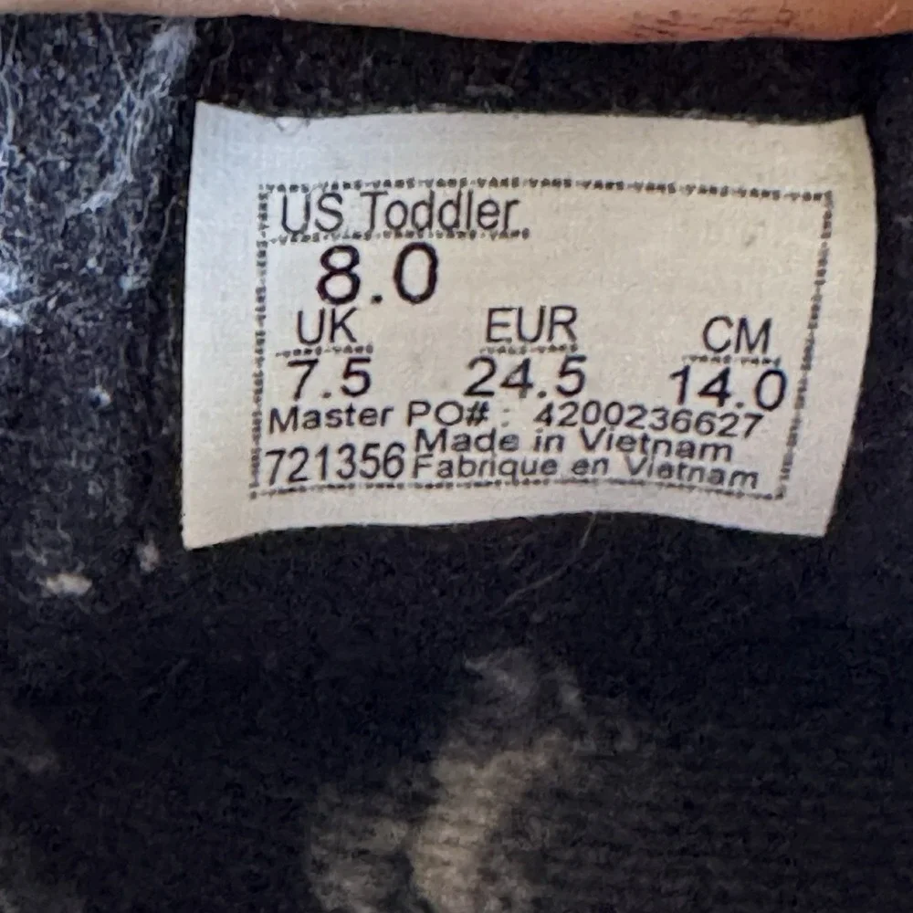 Size 8c - VANS SK8-HI ZIP SNEAKERS SHOES Black/Silver Flames Toddler